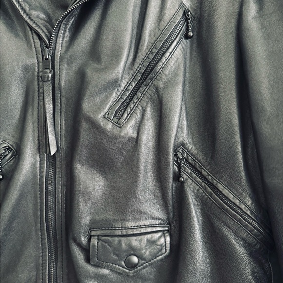 Allsaints Black Leather Lambskin Moto Jacket - Picture 4 of 6